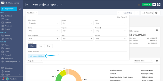 Custom fields in report