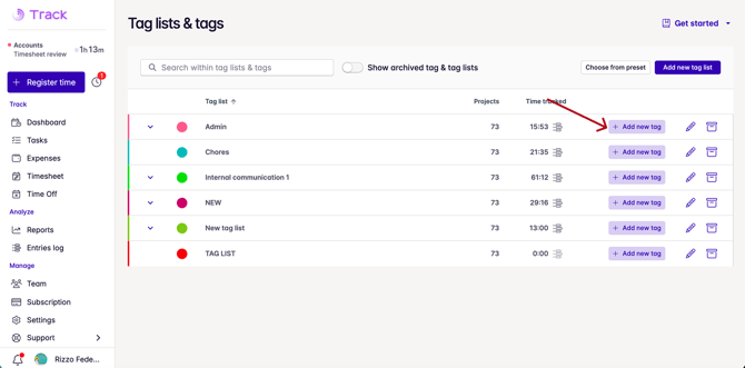 add new tag