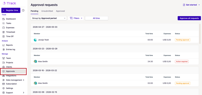 approval section