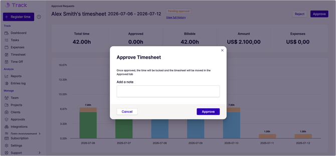 approve timesheet