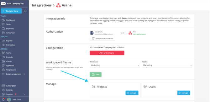 asana manage projects