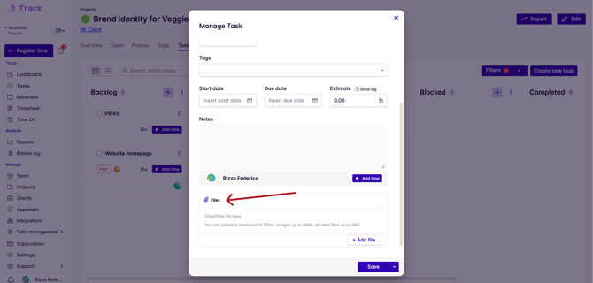 attachment in task