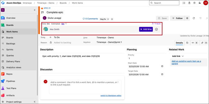 azure devops tracking