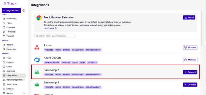 basecamp 2 integration
