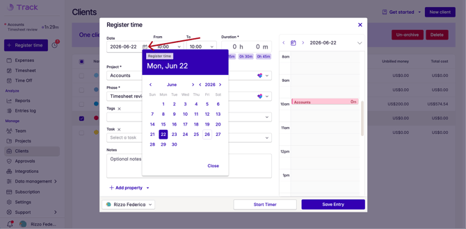 calendar select