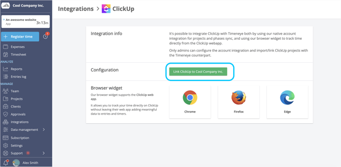 clickup integration connect