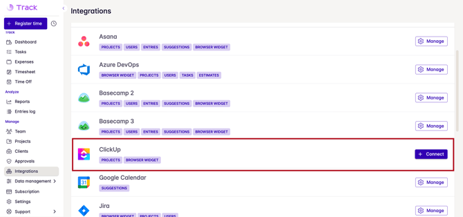 clickup integration