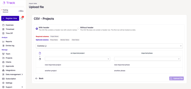 csv mapping