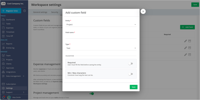 custom field create