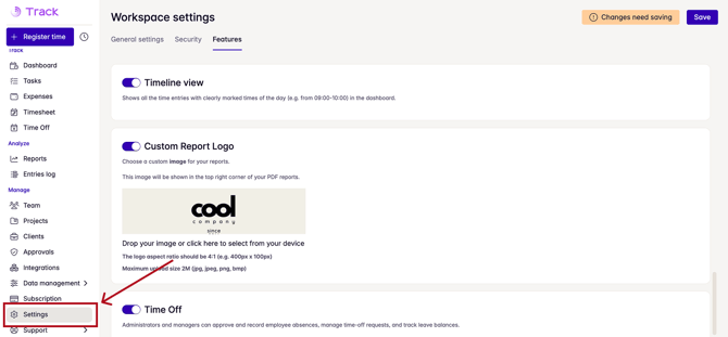 custom logo in reports