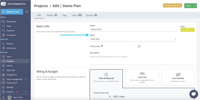 edit client