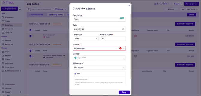 error for required projects