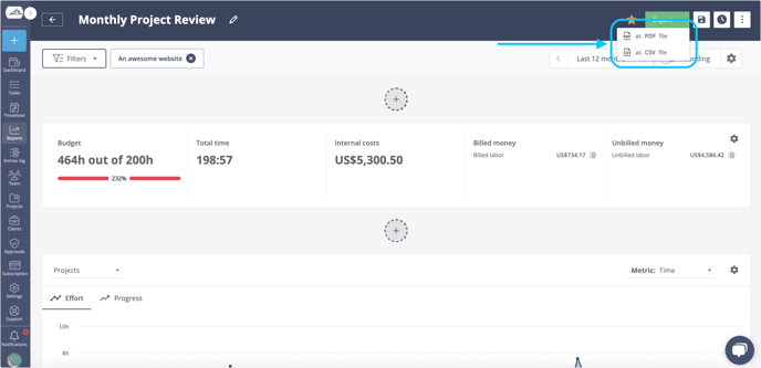 export data reports