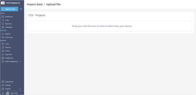 import project upload