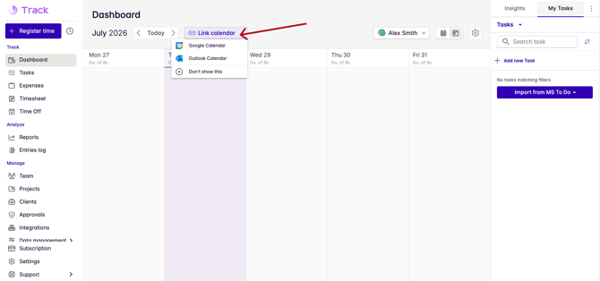 link calendar