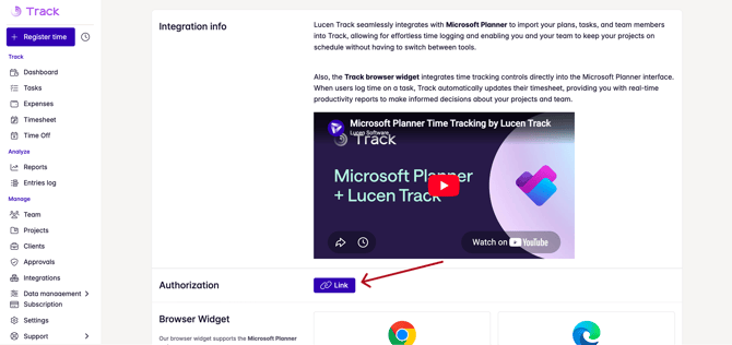 link planner button