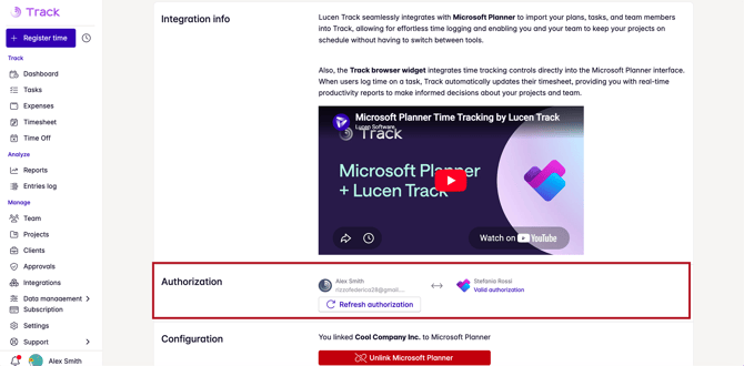 linked planner integration
