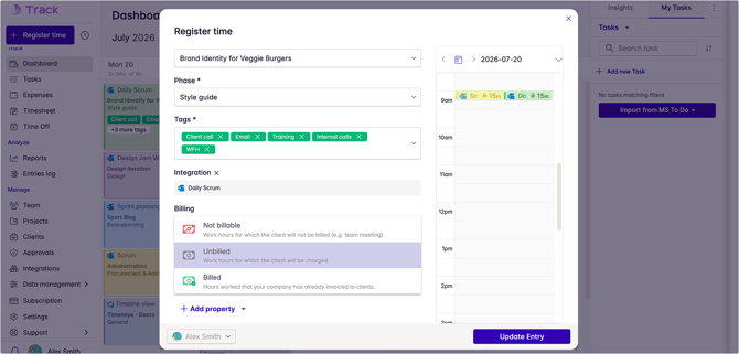 locked billable edit