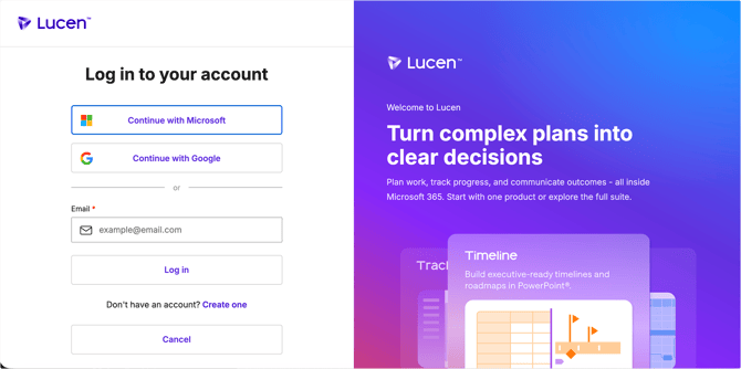 lucen unfied log in
