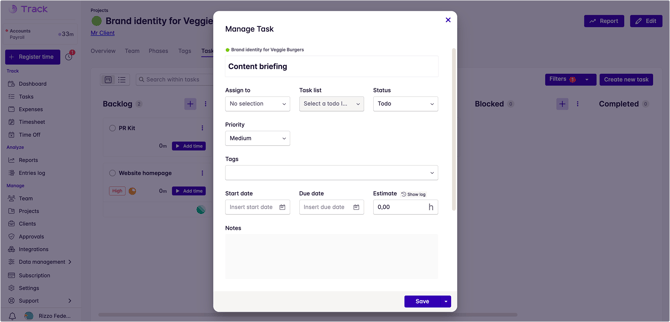 manage task