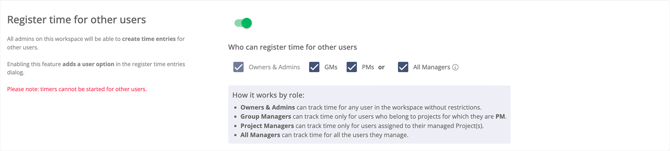 register time for users select role