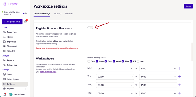 register time other users on