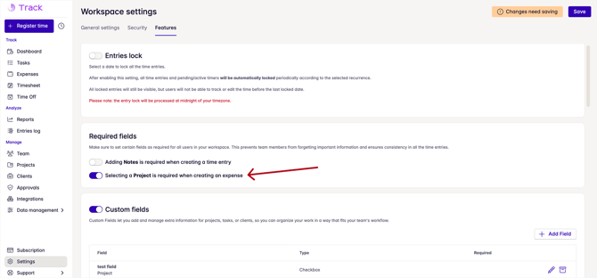 required projects