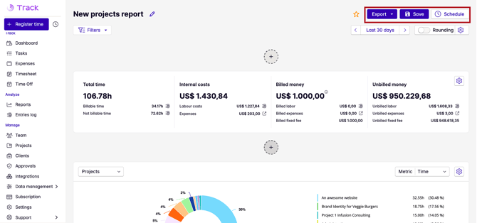 saving reports
