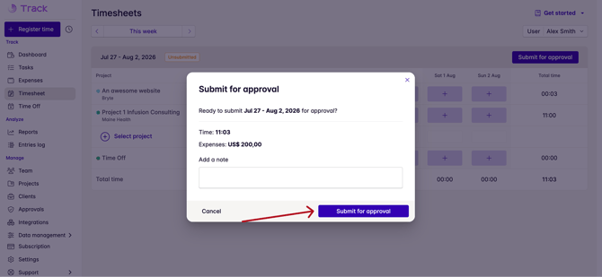 submit for approval