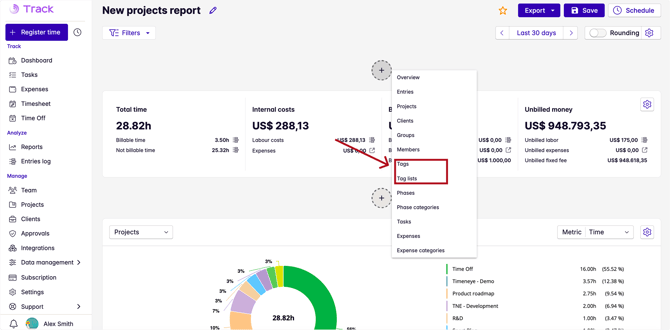 tag list report