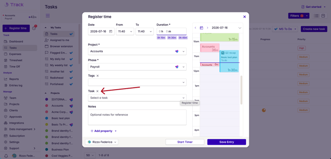 task in register time-1