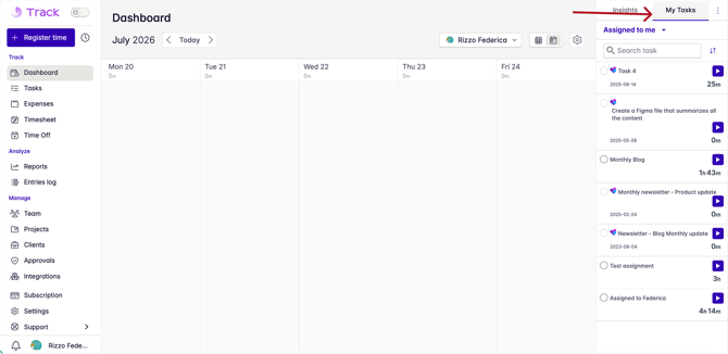 task sidebar