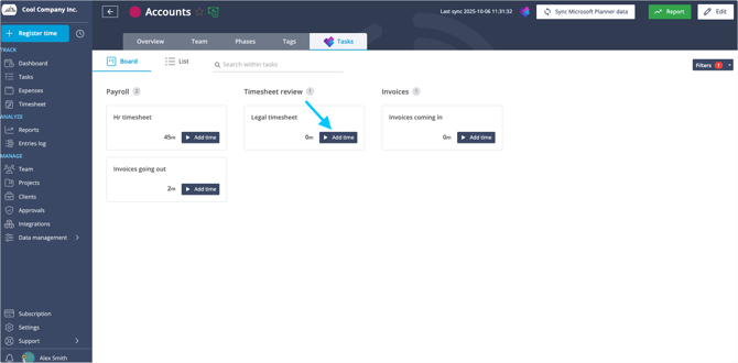 task tab
