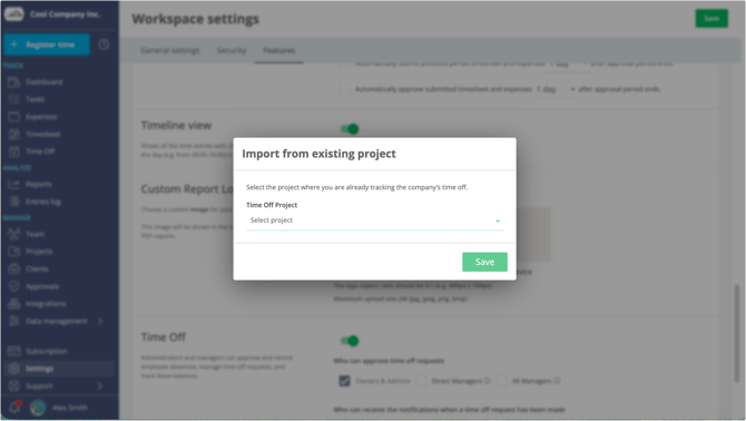 time off categories importing