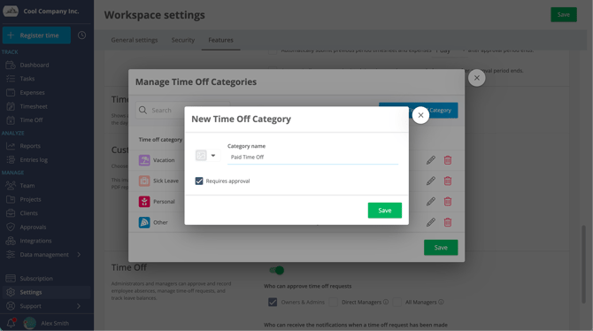 time off category new