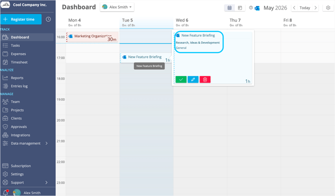 timeneye outlook suggestion