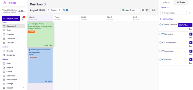 to do task in dashboard