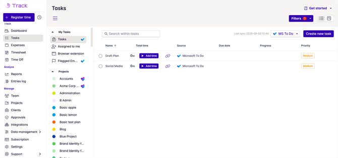 to do tasks in task section