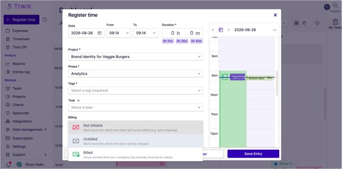 track billable