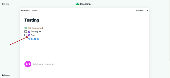 track button in todo