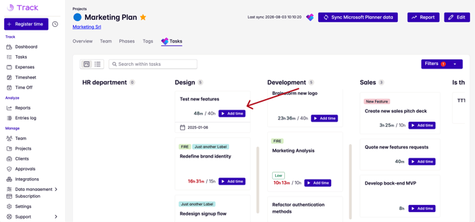 track for planner tasks