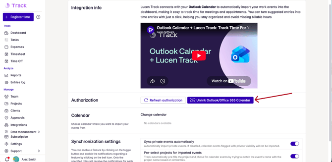 unlink outlook