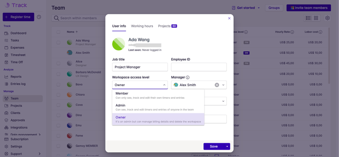 user role change