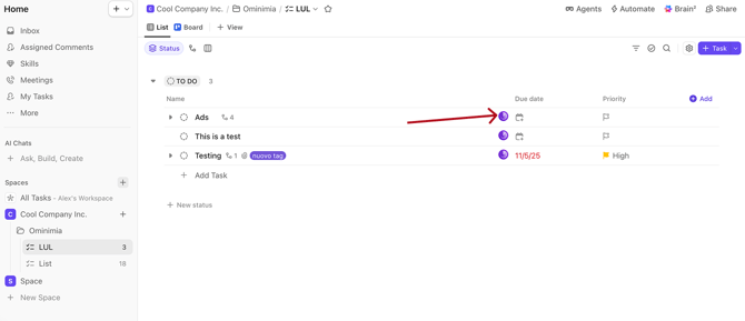 widget in clickup